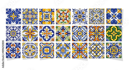 Colorful Ceramic Tile Collection Pattern