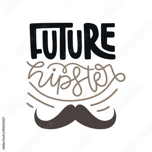 Future Daddy Mustache Typography