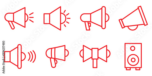 Megaphone Icon Set Multiple Style Collection