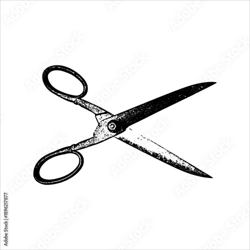 Vintage metal scissors illustration