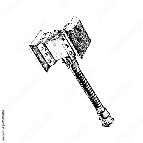 Vintage battle hammer illustration