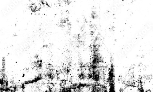 Dotted halftone texture background. Black and white pop art gradient overlay. Fading grunge gritty noise wallpaper. Weathered pixelated comic backdrop. Vector bitmap subtle vanishing surface retro