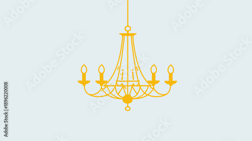 Golden Chandelier Icon Vector Design