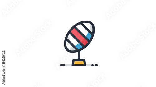 Rugby Ball on Kick Tee Icon