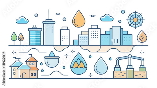 Urban Water Scarcity Concept Illustration