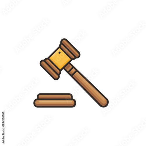 Wooden Gavel and Block Symbol of Law and Justice
