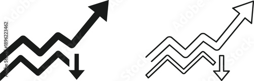 Market Trend Up and Down Arrows