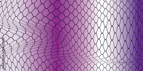 Abstract background with a gradient purple and white fishnet pattern