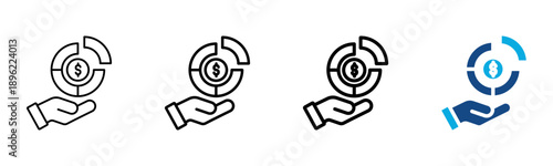 Contribution Icon Different Style Outline Collection Set Vector Illustration
