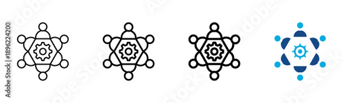 Teamwork Icon Different Style Outline Collection Set Vector Illustration
