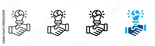 Collaburative Icon Different Style Outline Collection Set Vector Illustration
