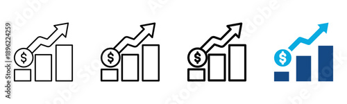 Growth Icon Different Style Outline Collection Set Vector Illustration
