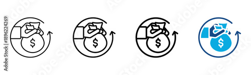 Return Icon Different Style Outline Collection Set Vector Illustration
