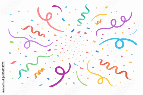 Colorful Streamers and Confetti