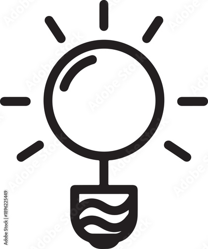 Light bulb outline icon symbolizing idea and innovation for creativity and inspiration concepts