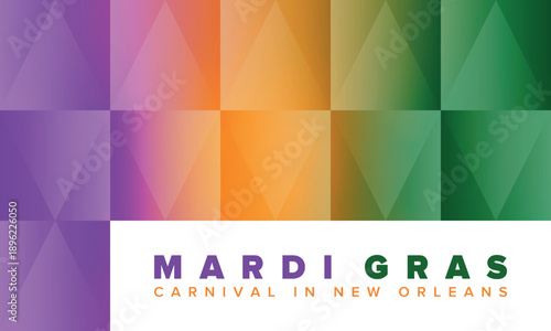 Mardi Gras Carnival in New Orleans. Fat Tuesday. Traditional holiday, celebration annual. Folk festival, costume masquerade, fun party. Carnival mask. Poster, card, banner and background. Vector