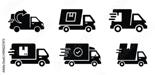 Express shipping and delivery speed vector icons