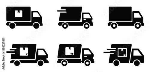 Express shipping vector icons featuring fast delivery and free shipping