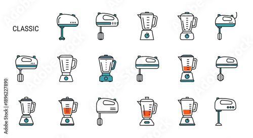 Collection of Blender Illustrations in Various States.