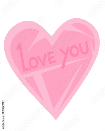 Corazón rosa LOVE YOU.