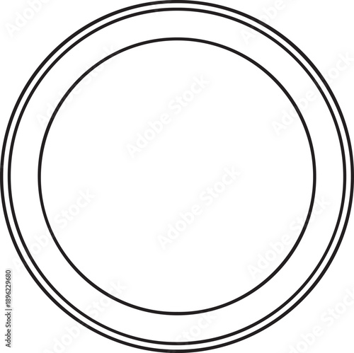 Minimalist Concentric Circle Ring Icon – Geometric Annulus Shape for Science, Math, UI, and Abstract Design