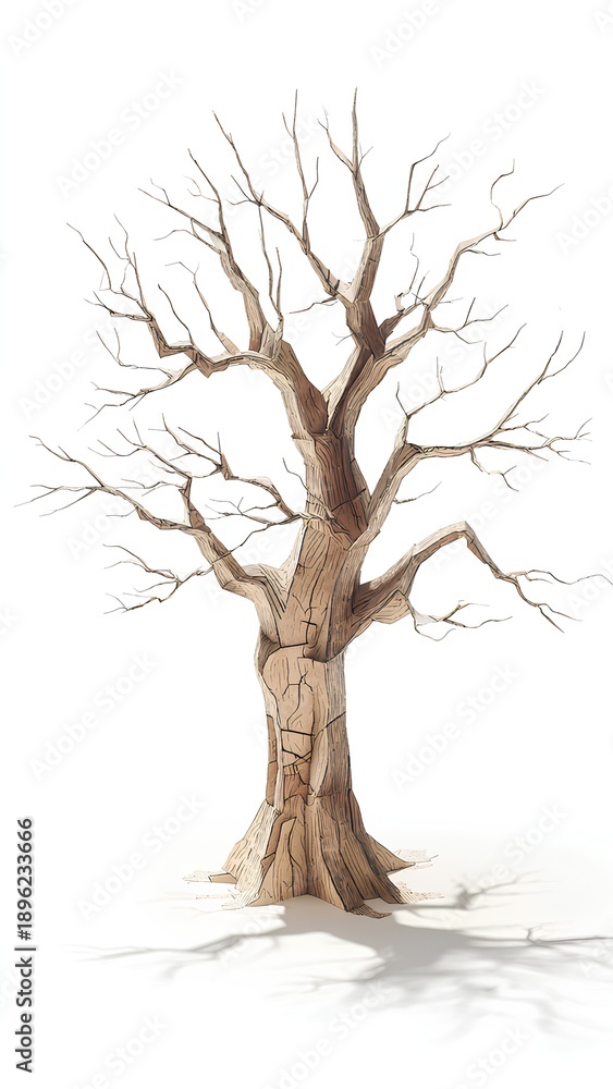 Fototapeta premium Leafless Tree with Twisted Branches
