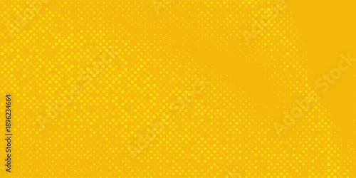 Yellow halftone pattern. Retro comic gradient background. Bright orange pixelated dotted texture overlay. dots vector ilustration art concept