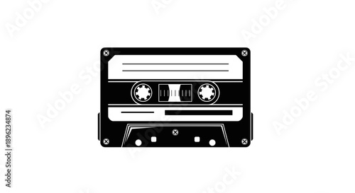 Black and white cassette tape.