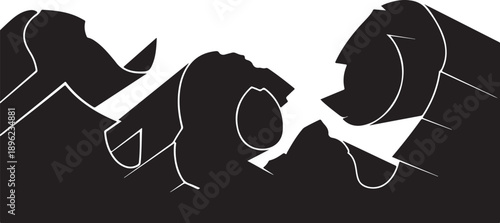 Businessmen in a heated argument or intense discussion meeting