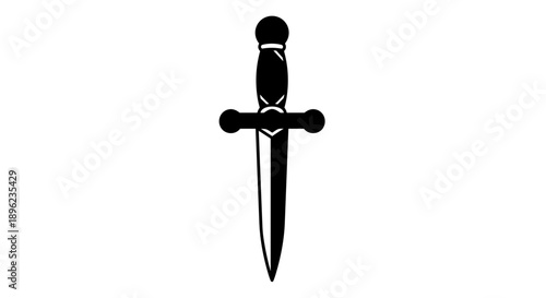 Black dagger with cross guard.