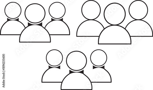  Target people business icons. Isolated vector illustration. Digital consumer assets. Popular focus group branding icon
