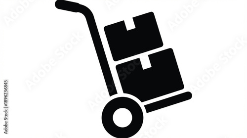 Hand truck with boxes on it for moving and transportation