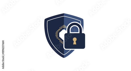 Secure Protection Shield with Lock Icon.