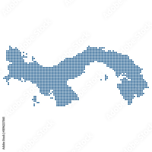 Panama Blue Dotted Vector Map for Global Logistics and Canal Infrastructure. Map of Panama dotted style.