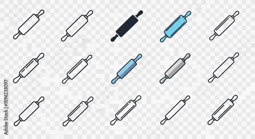 Collection of Various Rolling Pins Displayed.