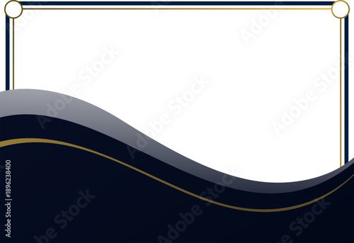 luxury modern border wave blue navy and golden certificate frame design