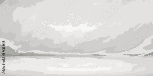 A grayscale depiction of a seascape with cloudy sky and water surface