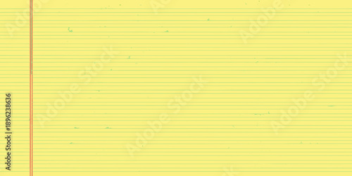 A yellow lined notepad paper with a visible binding edge on the left