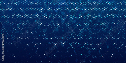 Abstract dark blue background with a glittering particle or bokeh effect
