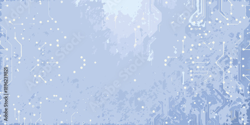 Abstract circuit board pattern with a light blue and white color scheme