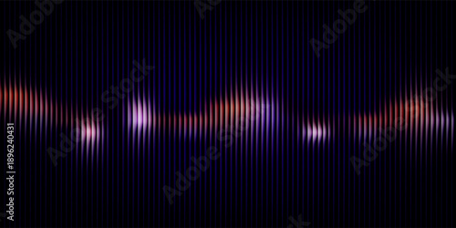 Abstract Digital EQ Music Equalizer. Sound Wave Design Element. Speaking Sound Wave Vector Illustration. Artificial Intelligence AI Assistant Voice Visualization.