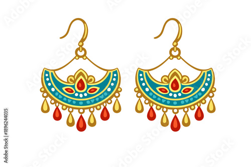 Traditional Moroccan earrings with curved designs and ornamental details drawn from local craftsmanship