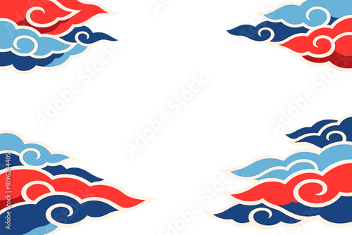 Simplified Indonesian Batik Mega Mendung backdrop