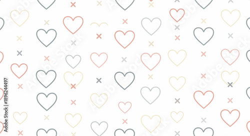 Collection of Hand Drawn Hearts and Symbols.