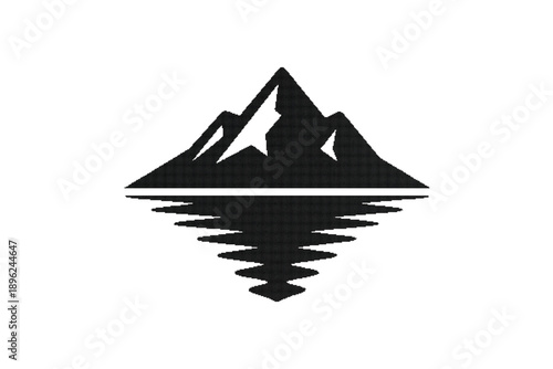 Minimalist Mountain Peak Reflection Logo Design