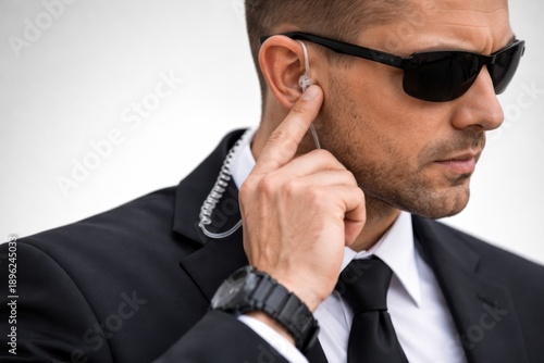 Wallpaper Mural Professional security guard using an earpiece and sunglasses. Torontodigital.ca