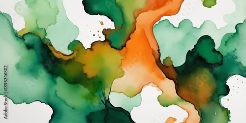 Hand painted abstract watercolor painting of a global world map illustration featuring colorful continents and oceans across the planet earth for travel and geography art