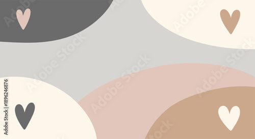 Four Hearts in Different Colored Circles.