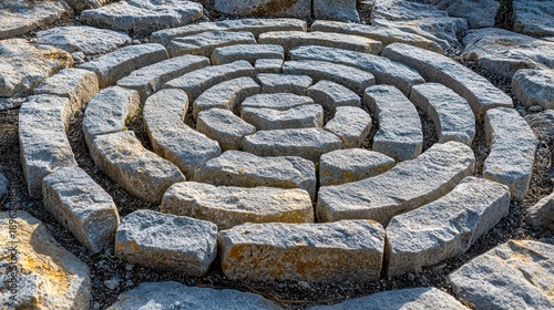 Wallpaper Mural Stone spiral pattern on gravel in park Torontodigital.ca