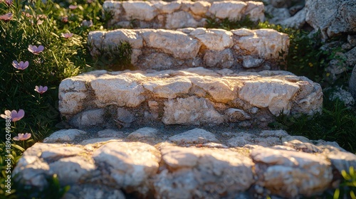 Wallpaper Mural Stone steps in a garden at sunset Torontodigital.ca